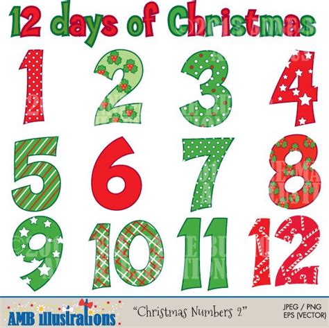 Christmas Numbers Clip Art Clip Art Library