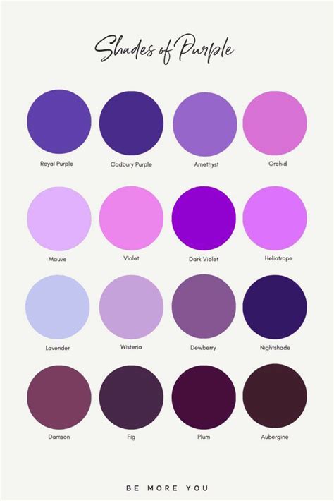 Pin By Sterline Nicolas On Enregistrements Rapides Purple Color Names Purple Colour Shades