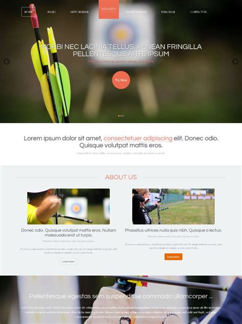 Archery Web Template Archery Sports Dreamtemplate