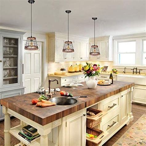 The lights are called elk farmhouse pendants in oil rubbed bronze, purchased from ferguson lighting. Baiwaiz Farmhouse Light, Wood Rustic Kitchen Pendant ...