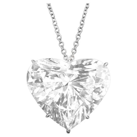 Gia Certified 10 Carat Heart Shape Diamond Necklace Flawless D Color