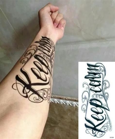 1sheet Letters Words Flash Tattoos Waterproof Temporary Tattoo Stickers