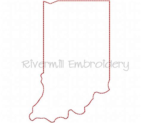 Raggy Applique State Of Indiana Machine Embroidery Design 4 Etsy
