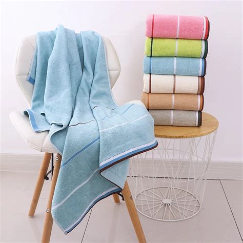 Drop Shipping New Striped 100 Cotton Bath Towels For Adults Beach