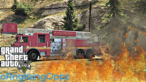 Gta 5 Firefighter Mod Responding To Brush Fires Gta 5 Real Life Mods