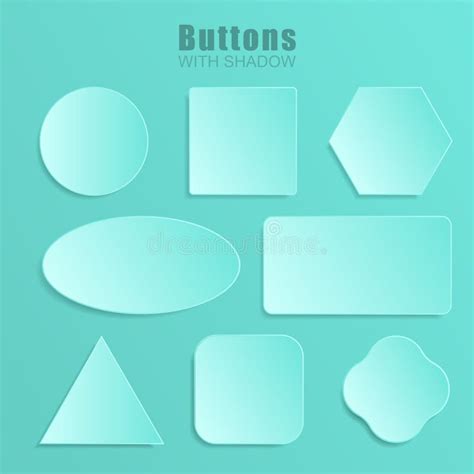 Vector Realistic Matted Turquoise Color Web Buttons Symbol Set Isolated