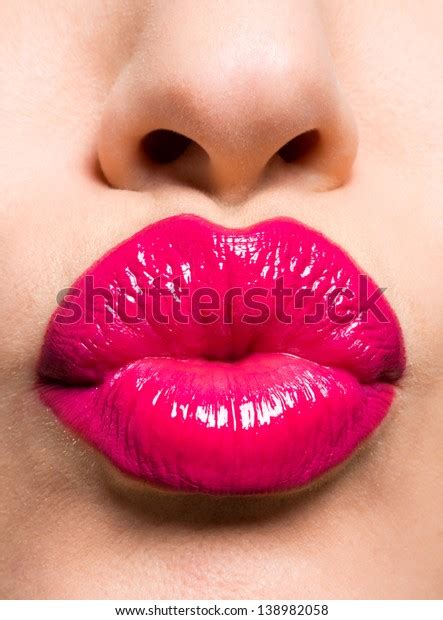 Closeup Photo Beautiful Sexy Red Lips Stock Photo Edit Now