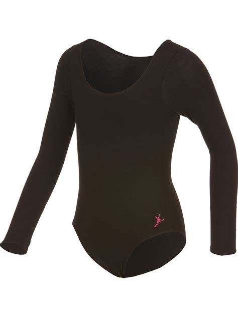 Future Star By Capezio Long Sleeved Leotard With Logo Embroidery At Hip