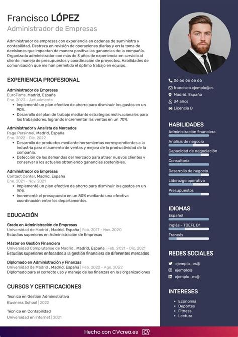 Currículum De Administrador De Empresas Ejemplo Y Guía 2023