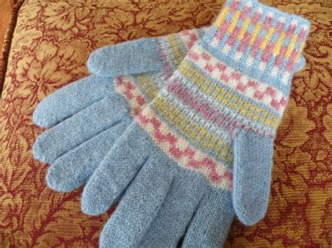 Fair Isle Pastel Gloves Completed Fair Isle Hand Knitting Knitting