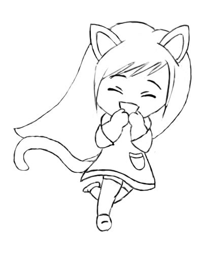 Cat Chibi Outline By Midnight Crystals On Deviantart