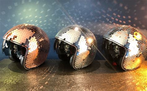 Disco Ball Helmet Retractable Visor Full Rose Gold Etsy Uk