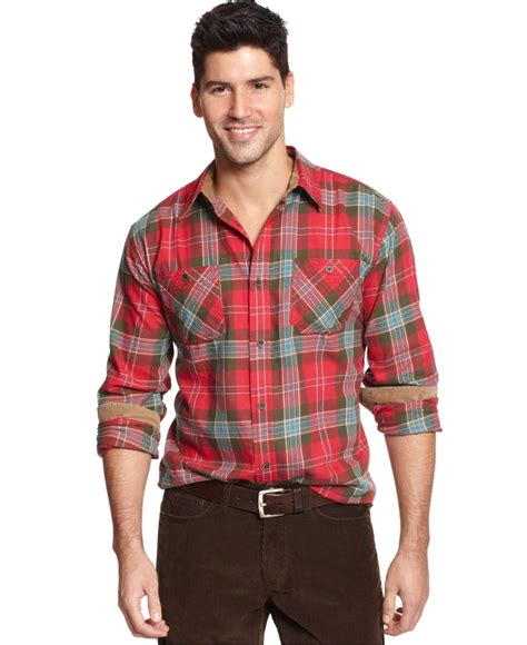 Lyst Weatherproof Vintage Plaid Flannel Long Sleeve Shirt In Red For Men