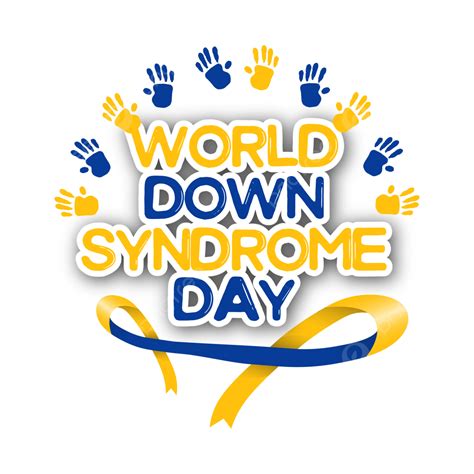 Gambar Hari Sindrom Down Dunia Dengan Tangan Terbuka Kuning Dan Biru