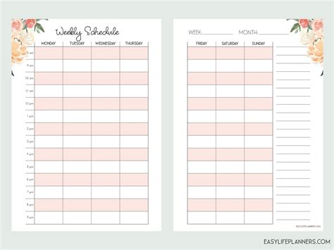 Hourly Weekly Planner Printable Customize And Print