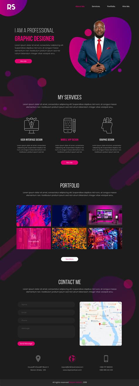 Designer Portfolio Website On Behance
