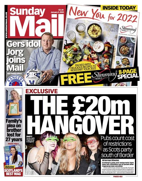 Sunday Mail Front Page 2nd Of January 2022 Tomorrow S Papers Today