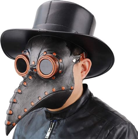 Nechari Plague Doctor Crow Mask Steampunk Long Nose Bird Peak Mask