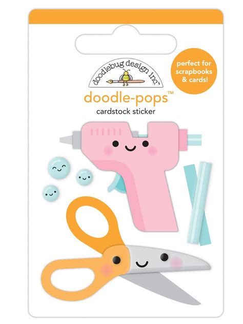 Doodlebug Doodle Pops 3d Stickers Cute And Crafty 842715072572