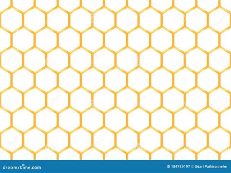 Gold Color Modern Geometry Six Sided Polygon Hexagon Seamless Pattern