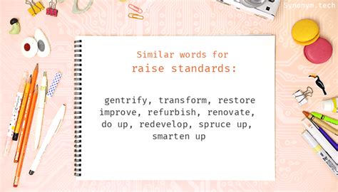 Raise Standards Synonyms Similar Word For Raise Standards
