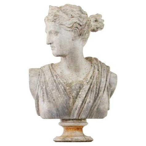Large Marble Bust Of Diana The Huntress At 1stdibs