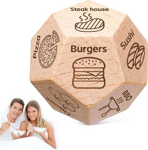 Food Dice For Her Him Couples Gift Ideas Food Decision Dice Games