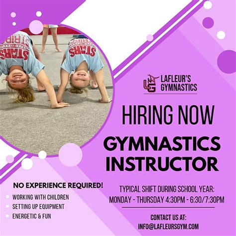 Come Work With Us LaFleurs Gymnastics