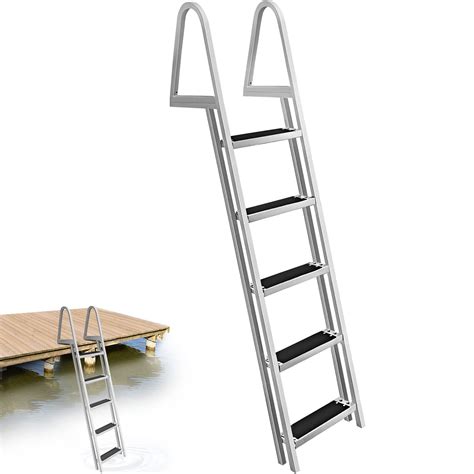 Vevor Removable Dock Ladder With Rubber Mat Pontoon Boat Ladder With
