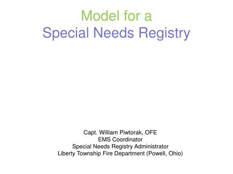 Ppt Model For A Special Needs Registry Powerpoint Presentation Free