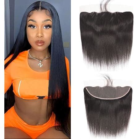Amazon Com Lace Frontal Closure Straight Frontal Human Hair X Ear