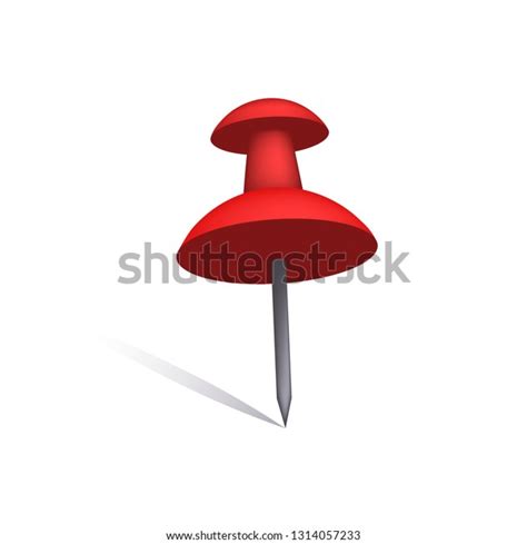 Red Plastic Pushpin Vector Illustration Thumbtack Stock Vector Royalty
