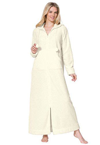 Dreams Co Womens Plus Size Plush Hooded Long Robe Ivory2x Check Out This Great Product With