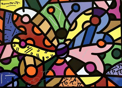 Butterfly Placement Hand Signed By Romero Britto Artreco