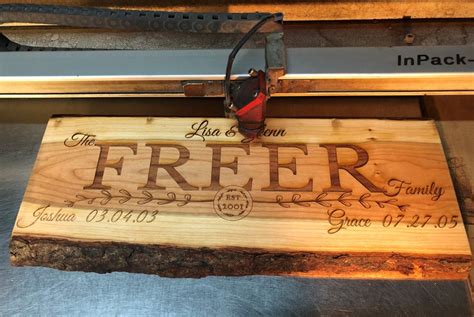 Cherry Wood Signs Live Edge Laser Engraved Personalized Custom Etsy