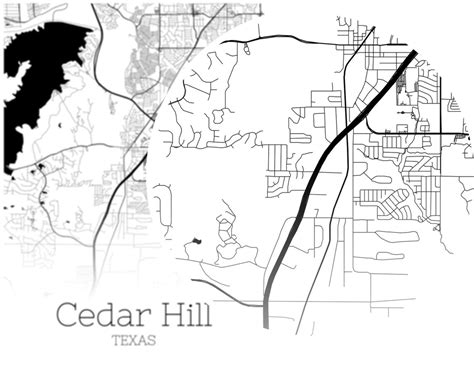 Cedar Hill Map Instant Download Cedar Hill Texas City Map Etsy