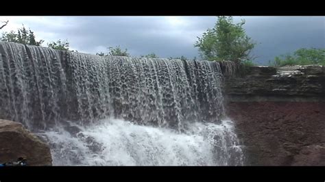 Waterfalls At Cowley State Fishing Lake Kansas Youtube