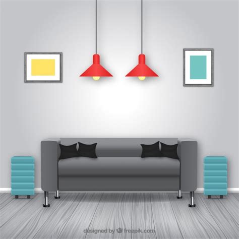 Big empty living room with big windows going to the garden and entrance with big stairs. Modern living room | Free Vector