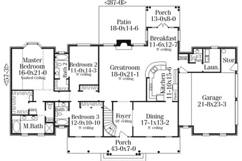 Southern Style House Plan 5 Beds 45 Baths 3525 Sqft Plan 406 106