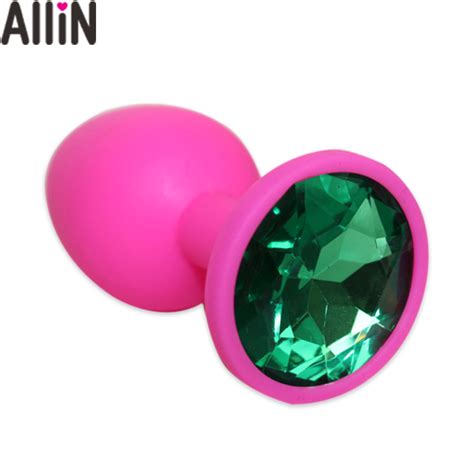 Small Size Colorful Silicone Anal In Plug With Diamond Adult Toys Buy