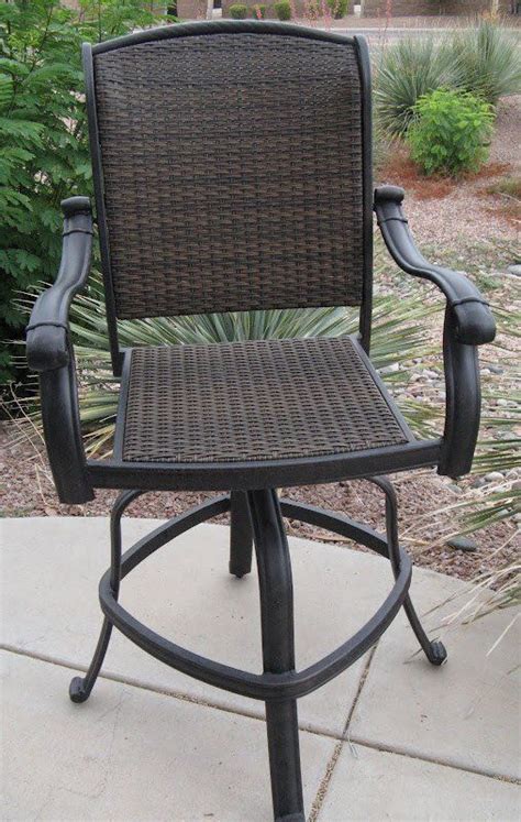 Santa Clara Outdoor Patio Swivel Bar Stools Cast Aluminum Set Of 4 Chairs