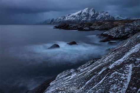 Dark Sky Over Coast At Noon During December Mørketid Polar Night