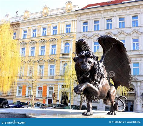 Statue A Lion With Wings Stock Image Image Of Animal 116654215
