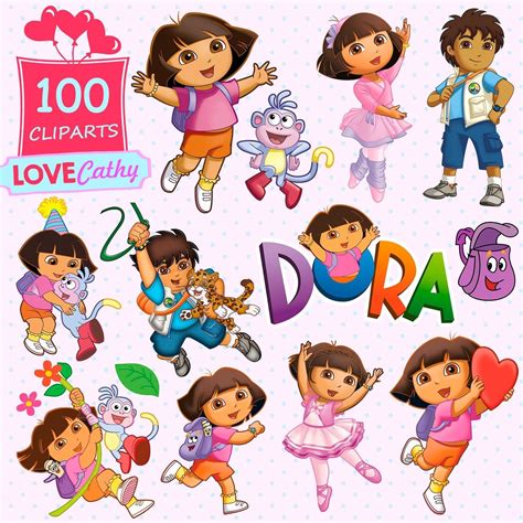 Dora The Explorer Clipart Digital Png Printable Party Decoration