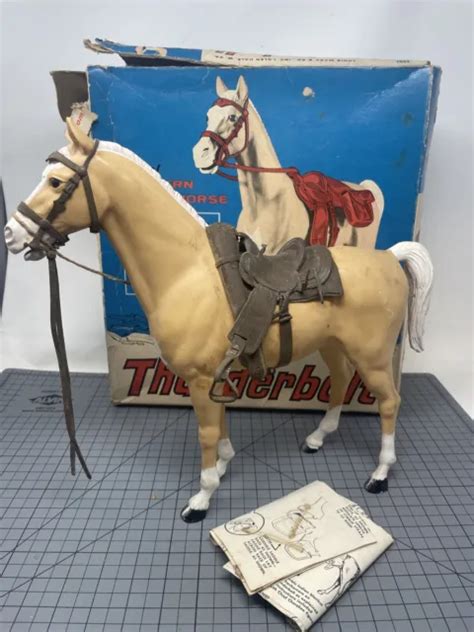 Vintage Marx Johnny West Thunderbolt Horse Original Box Saddle 1972