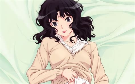 Beds Long Hair Black Eyes Amagami Ss Lying Down Tanamachi