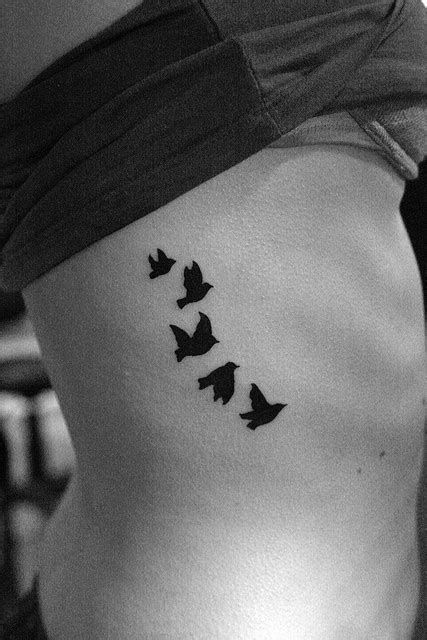 Flying Birds Tattoo On Ribs