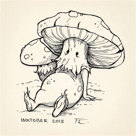 Inktober 2018 Day 2 Inktober2018 Drawing Illustration Mushrooms