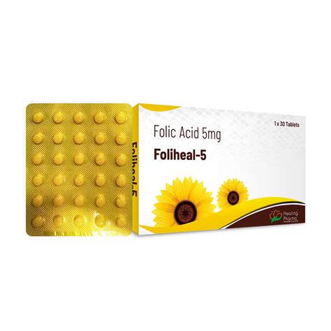 Folic Acid 5mg Foliheal Tab 30 Tablets Body Builders Pharmacy