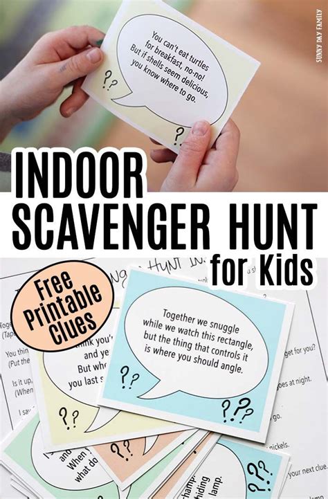 Use your brain to solve these puzzles and trick questions before the timer runs out! Indoor Scavenger Hunt for Kids with Free Printable Clues